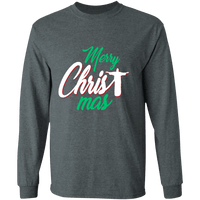 Load image into Gallery viewer, Designs by MyUtopia Shout Out:Merry CHRISTmas - Ultra Cotton Long Sleeve T-Shirt,Dark Heather / S,Long Sleeve T-Shirts
