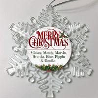 Load image into Gallery viewer, Designs by MyUtopia Shout Out:Merry Christmas Mistletoe Personalized Christmas Ornament,Christmas Snow Flake,Personalized Christmas Ornament
