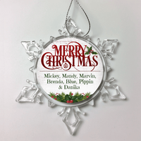 Load image into Gallery viewer, Designs by MyUtopia Shout Out:Merry Christmas Mistletoe Personalized Christmas Ornament,Christmas Snow Crystal,Personalized Christmas Ornament
