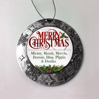 Load image into Gallery viewer, Designs by MyUtopia Shout Out:Merry Christmas Mistletoe Personalized Christmas Ornament,Christmas Round Ornament,Personalized Christmas Ornament
