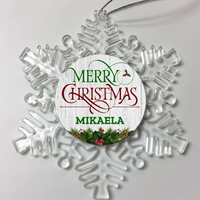 Load image into Gallery viewer, Designs by MyUtopia Shout Out:Merry Christmas Personalized Christmas Ornament,Christmas Snow Flake,Personalized Christmas Ornament
