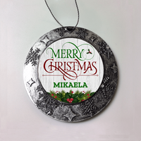 Load image into Gallery viewer, Designs by MyUtopia Shout Out:Merry Christmas Personalized Christmas Ornament,Christmas Round Ornament,Personalized Christmas Ornament
