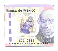Load image into Gallery viewer, Designs by MyUtopia Shout Out:Mexican 1000 Peso Bill Vegan Leather Bifold Men&#39;s Wallet with Flip Up ID Window
