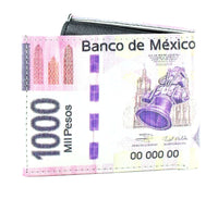 Load image into Gallery viewer, Designs by MyUtopia Shout Out:Mexican 1000 Peso Bill Vegan Leather Bifold Men&#39;s Wallet with Flip Up ID Window
