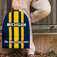 Load image into Gallery viewer, Designs by MyUtopia Shout Out:Michigan Do More Say Less Wolverines Basketball Fan Backpack
