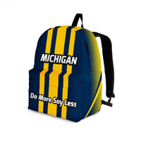Load image into Gallery viewer, Designs by MyUtopia Shout Out:Michigan Do More Say Less Wolverines Basketball Fan Backpack

