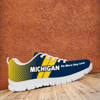 Load image into Gallery viewer, Designs by MyUtopia Shout Out:Michigan Do More Say Less Wolverines Basketball Fan Running Shoes
