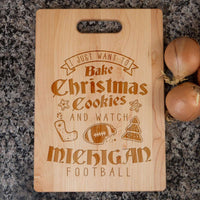 Load image into Gallery viewer, Designs by MyUtopia Shout Out:Michigan Football Christmas Engraved Cutting Board
