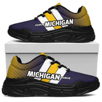 Load image into Gallery viewer, Designs by MyUtopia Shout Out:Michigan #GoBlue Chunky Sneakers,Women&#39;s / Ladies US5.5 (EU36) / Navy Blue,Chunky Sneakers
