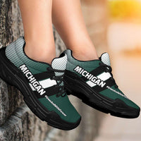 Load image into Gallery viewer, Designs by MyUtopia Shout Out:Michigan #GreenAndWhiteForever Chunky Sneakers

