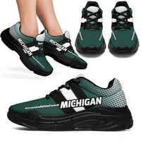 Load image into Gallery viewer, Designs by MyUtopia Shout Out:Michigan #GreenAndWhiteForever Chunky Sneakers
