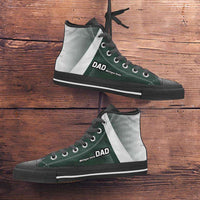 Load image into Gallery viewer, Designs by MyUtopia Shout Out:Michigan State DAD Basketball Fan Canvas High Top Shoes,Mens US 5 (EU38) / Green / White,High Top Sneakers
