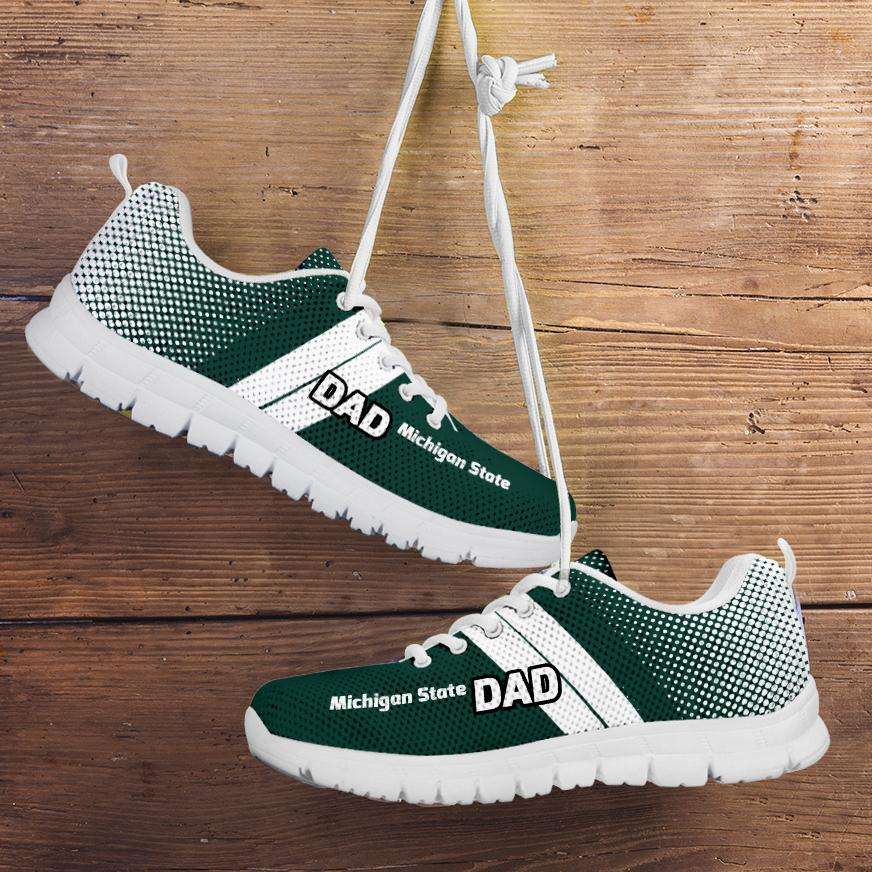 Designs by MyUtopia Shout Out:Michigan State DAD Basketball Fan Running Shoes