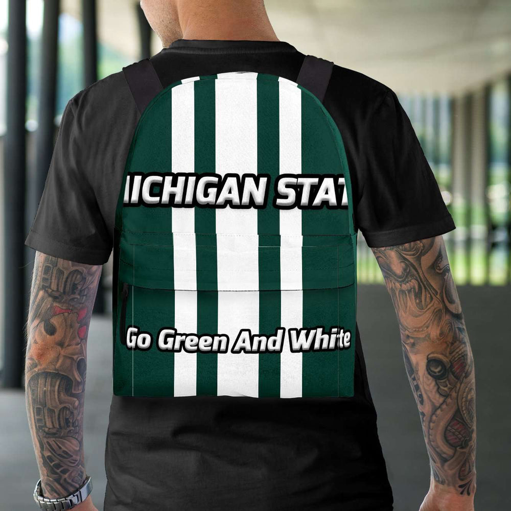 Designs by MyUtopia Shout Out:Michigan State Go Green and White Basketball Fan Backpack