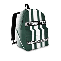Load image into Gallery viewer, Designs by MyUtopia Shout Out:Michigan State Go Green and White Basketball Fan Backpack,Large (18 x 14 x 8 inches) / Adult (Ages 13+) / Green / White,Backpacks
