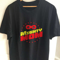 Load image into Gallery viewer, Designs by MyUtopia Shout Out:Mighty Mom Adult Unisex T-Shirt,S / Black,Adult Unisex T-Shirt

