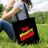 Load image into Gallery viewer, Designs by MyUtopia Shout Out:Mighty Mom Fabric Totebag Reusable Shopping Tote
