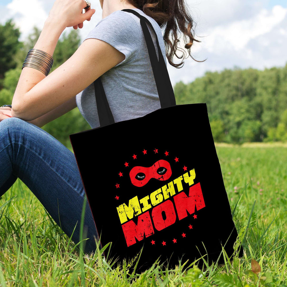 Designs by MyUtopia Shout Out:Mighty Mom Fabric Totebag Reusable Shopping Tote