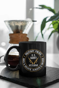 Load image into Gallery viewer, Designs by MyUtopia Shout Out:Military Police Veteran Black Ceramic Coffee Mug
