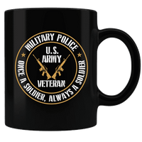 Load image into Gallery viewer, Designs by MyUtopia Shout Out:Military Police Veteran Black Ceramic Coffee Mug
