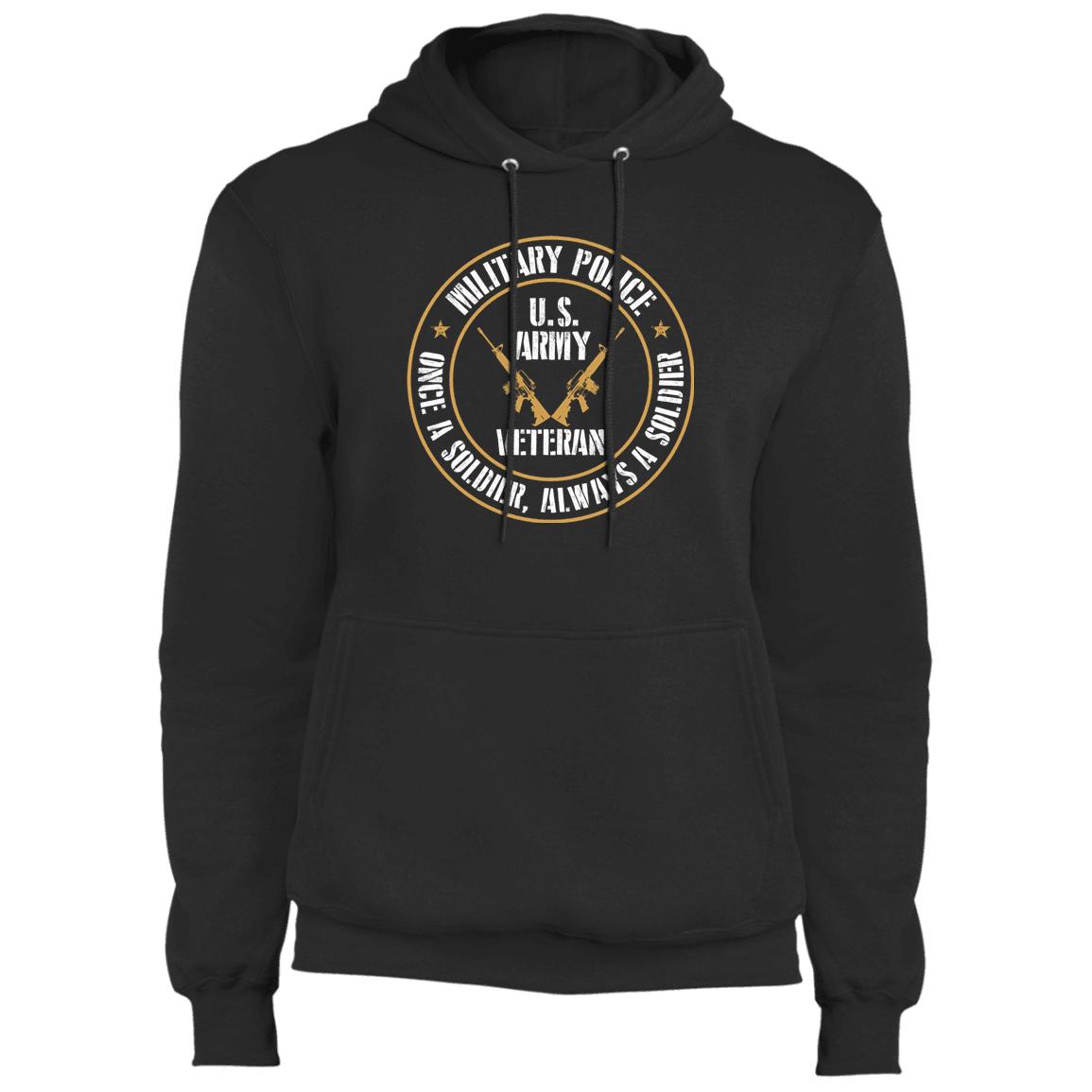 Designs by MyUtopia Shout Out:Military Police Veteran Core Fleece Pullover Hoodie,S / Jet Black,Pullover Hoodie
