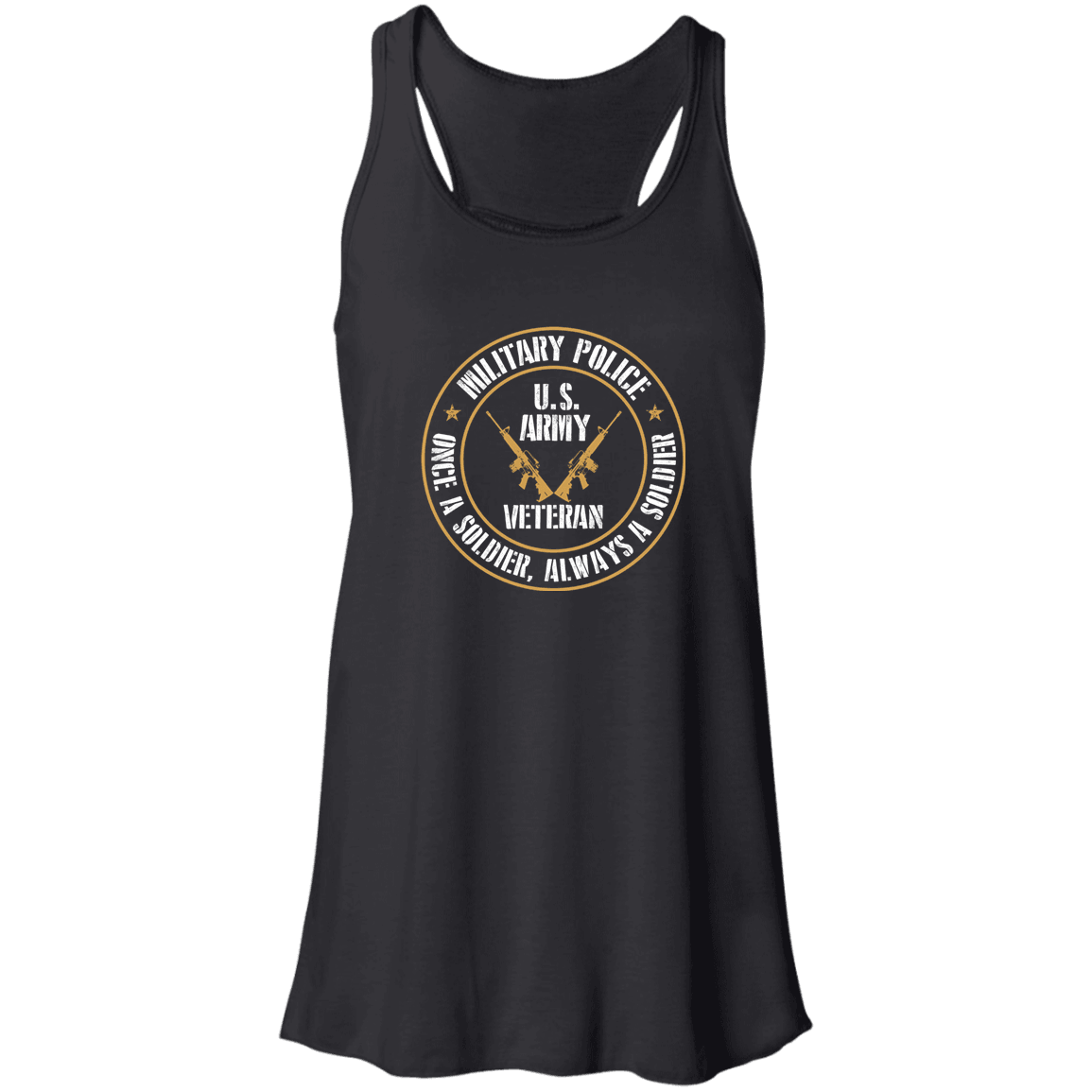Designs by MyUtopia Shout Out:Military Police Veteran Flowy Racerback Tank,X-Small / Black,Tank Tops