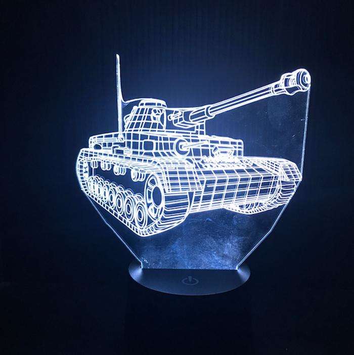 Designs by MyUtopia Shout Out:Military Tank USB Powered LED Night-light Lamp Glows in Multiple Colors