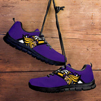Load image into Gallery viewer, Designs by MyUtopia Shout Out:Minnesota Fan Art Black Running Shoes,Kid&#39;s / 11 CHILD (EU28) / Violet/Gold,Running Shoes
