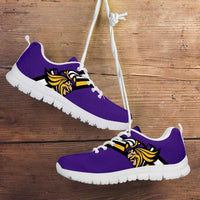 Load image into Gallery viewer, Designs by MyUtopia Shout Out:Minnesota Fan Art White Running Shoes,Kid&#39;s / 11 CHILD (EU28) / Violet/Gold,Running Shoes
