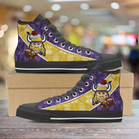 Load image into Gallery viewer, Designs by MyUtopia Shout Out:Minnesota Vikings Christmas Football Patten Canvas High Top Shoes
