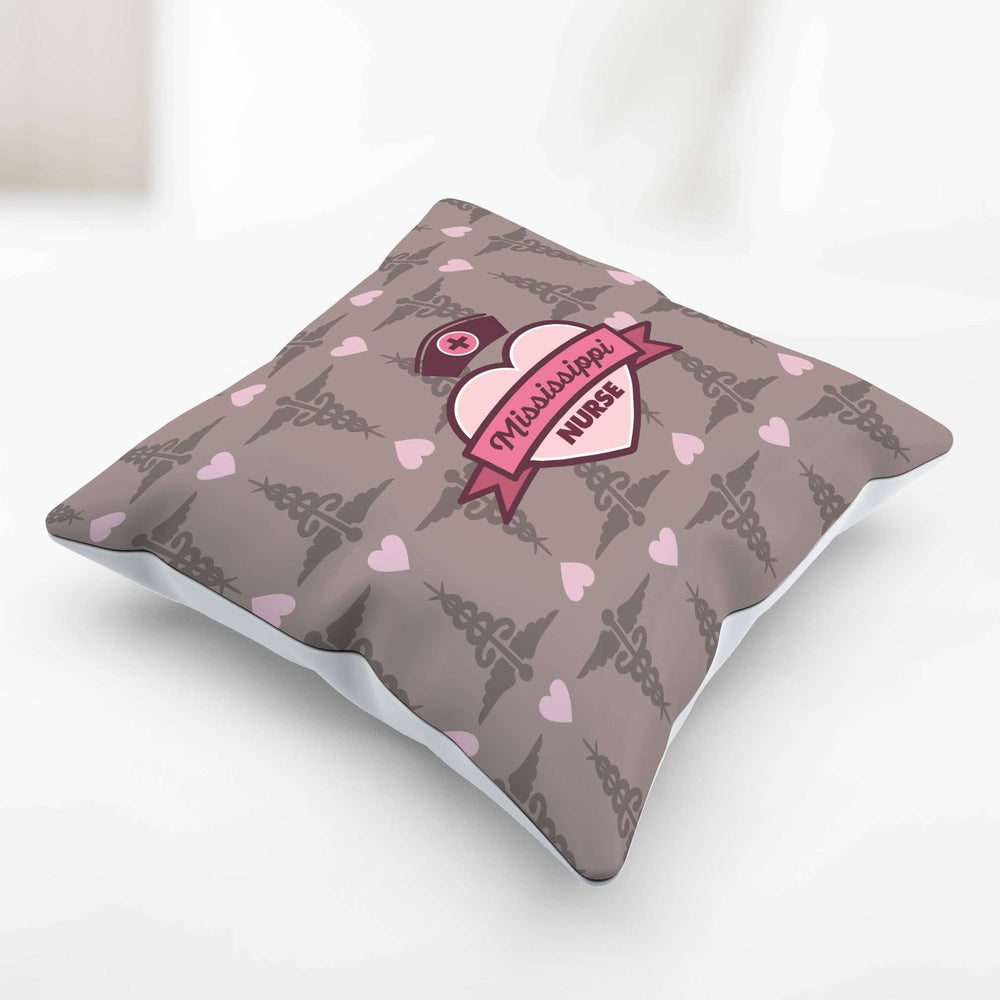 Designs by MyUtopia Shout Out:Mississippi Nurse Accent Pillowcase