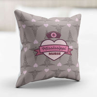 Load image into Gallery viewer, Designs by MyUtopia Shout Out:Mississippi Nurse Accent Pillowcase
