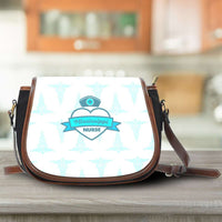 Load image into Gallery viewer, Designs by MyUtopia Shout Out:Mississippi Nurse Blue Canvas Saddlebag Style Crossbody Purse
