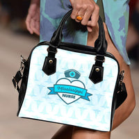 Load image into Gallery viewer, Designs by MyUtopia Shout Out:Mississippi Nurse Blue Faux Leather Handbag with Shoulder Strap
