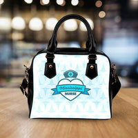 Load image into Gallery viewer, Designs by MyUtopia Shout Out:Mississippi Nurse Blue Faux Leather Handbag with Shoulder Strap
