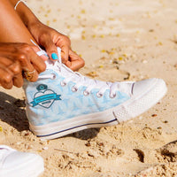 Load image into Gallery viewer, Designs by MyUtopia Shout Out:Mississippi Nurse Canvas High Top Shoes Blue,Women&#39;s / Ladies 6 (EU36) / Blue,High Top Sneakers
