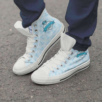 Load image into Gallery viewer, Designs by MyUtopia Shout Out:Mississippi Nurse Canvas High Top Shoes Blue,Men&#39;s / Men&#39;s US 8 (EU40) / Blue,High Top Sneakers
