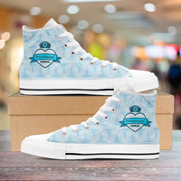 Load image into Gallery viewer, Designs by MyUtopia Shout Out:Mississippi Nurse Canvas High Top Shoes Blue
