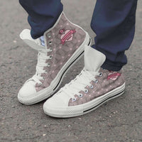 Load image into Gallery viewer, Designs by MyUtopia Shout Out:Mississippi Nurse Canvas High Top Shoes Brown,Men&#39;s / Men&#39;s US 8 (EU40) / Brown/Pink,High Top Sneakers
