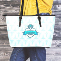 Load image into Gallery viewer, Designs by MyUtopia Shout Out:Mississippi Nurse Faux Leather Totebag Purse Blue,Medium (10 x 16 x 5) / Blue,tote bag purse
