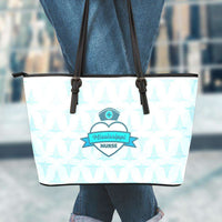 Load image into Gallery viewer, Designs by MyUtopia Shout Out:Mississippi Nurse Faux Leather Totebag Purse Blue,Large (11 x 17 x 6) / Blue,tote bag purse
