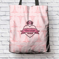 Load image into Gallery viewer, Designs by MyUtopia Shout Out:Mississippi Nurse Pink Fabric Totebag Reusable Shopping Tote

