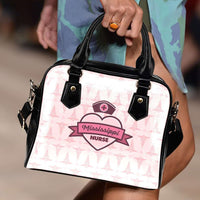 Load image into Gallery viewer, Designs by MyUtopia Shout Out:Mississippi Nurse Pink Faux Leather Handbag with Shoulder Strap
