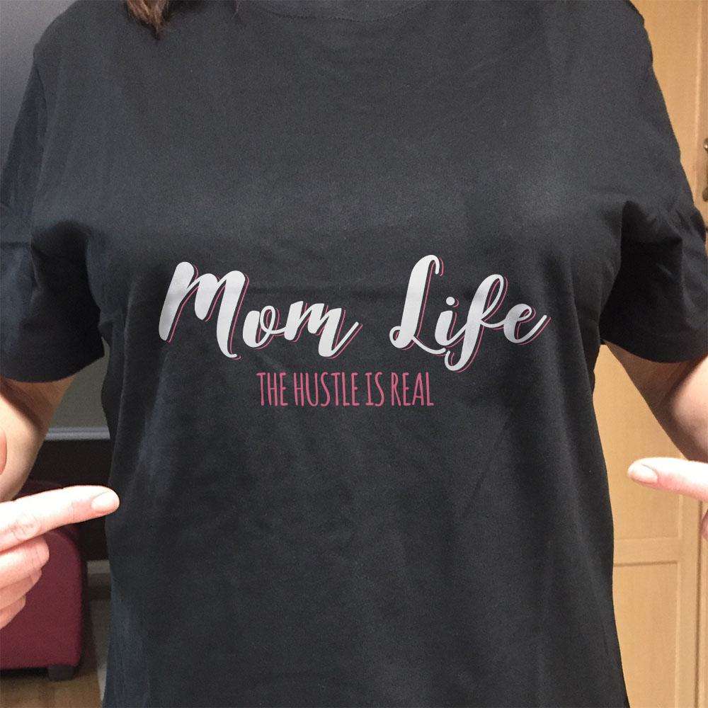 Designs by MyUtopia Shout Out:Mom Life Adult Unisex Black T-Shirt