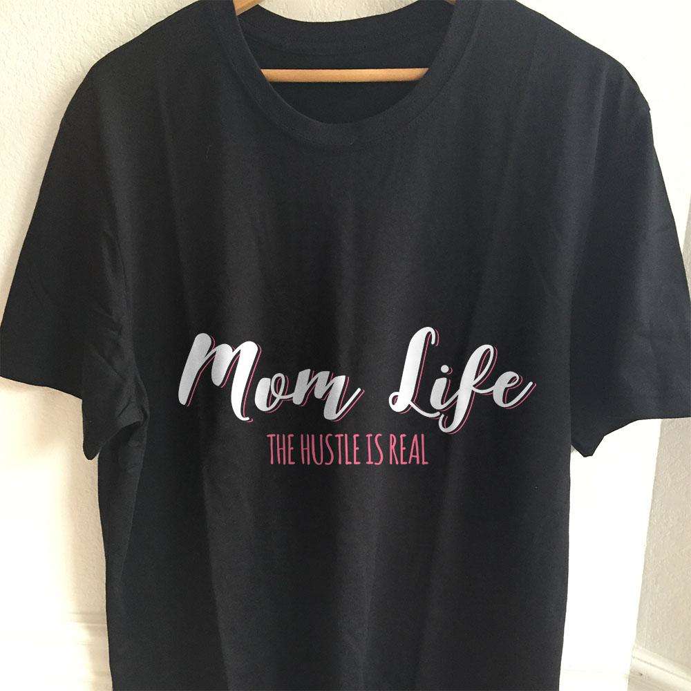 Designs by MyUtopia Shout Out:Mom Life Adult Unisex Black T-Shirt,S / Black,Adult Unisex T-Shirt