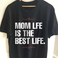 Load image into Gallery viewer, Designs by MyUtopia Shout Out:Mom Life Is The Best Life Adult Unisex Black T-Shirt,S / Black,Adult Unisex T-Shirt
