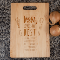 Load image into Gallery viewer, Designs by MyUtopia Shout Out:Mom, Love Is The Best Thing You Do Personalized Engraved Maple Cutting Board
