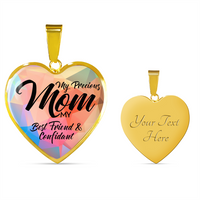 Load image into Gallery viewer, Designs by MyUtopia Shout Out:Mom My Best Friend and Confidant Liquid Glass Personalized Keepsake Necklace,Gold / Yes,Necklace
