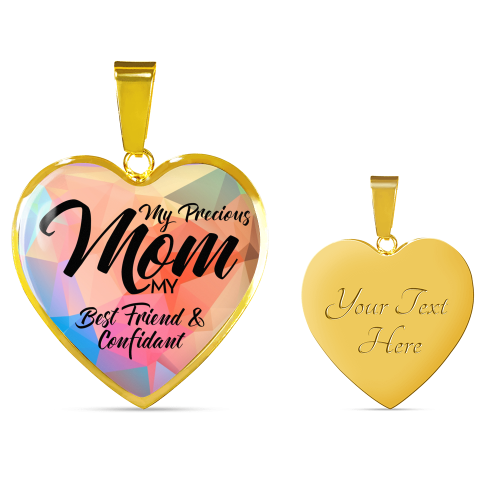 Designs by MyUtopia Shout Out:Mom My Best Friend and Confidant Liquid Glass Personalized Keepsake Necklace,Gold / Yes,Necklace
