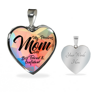 Load image into Gallery viewer, Designs by MyUtopia Shout Out:Mom My Best Friend and Confidant Liquid Glass Personalized Keepsake Necklace,Silver / Yes,Necklace
